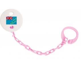 Attache-sucette Drapeau Tuvalu couleur Rose clair