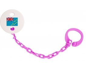 Attache-sucette Drapeau Tuvalu couleur Rose fuschia
