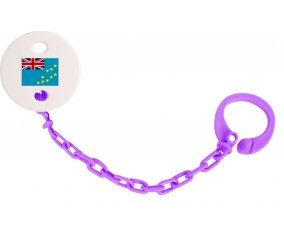 Attache-sucette Drapeau Tuvalu couleur Violet
