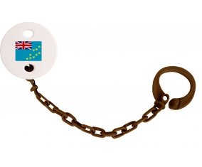Attache-sucette Drapeau Tuvalu couleur Marron