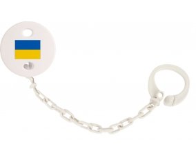 Attache-tetine Drapeau Ukraine couleur Blanc