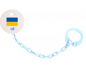 Attache-tetine Drapeau Ukraine couleur Bleu ciel