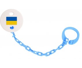 Attache-tetine Drapeau Ukraine couleur Bleu turquoise