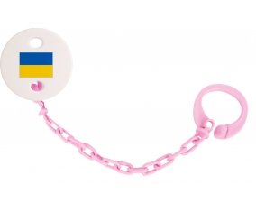 Attache-tetine Drapeau Ukraine couleur Rose clair