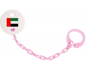 Attache-sucette Drapeau Emirats Arabes Unis couleur Rose clair