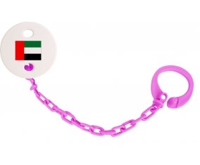 Attache-sucette Drapeau Emirats Arabes Unis couleur Rose fuschia