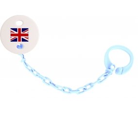 Attache-tétine Drapeau Royaume-Uni couleur Bleu ciel