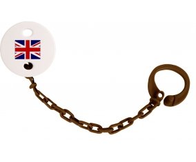 Attache-tétine Drapeau Royaume-Uni couleur Marron