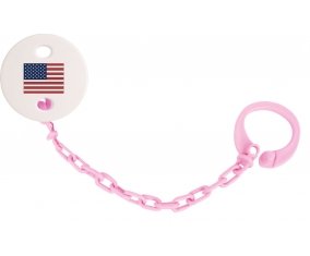 Attache-sucette Drapeau États-Unis des îles mineures éloignées couleur Rose clair