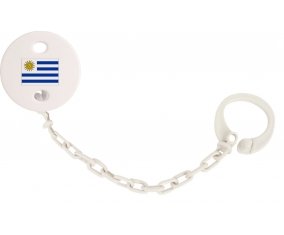 Attache-tétine Drapeau Uruguay couleur Blanc