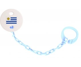 Attache-tétine Drapeau Uruguay couleur Bleu ciel