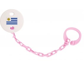 Attache-tétine Drapeau Uruguay couleur Rose clair
