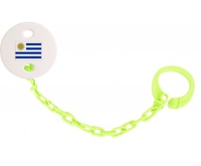 Attache-tétine Drapeau Uruguay couleur Verte