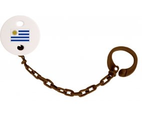 Attache-tétine Drapeau Uruguay couleur Marron