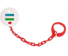 Attache-tetine Drapeau Ouzbékistan couleur Rouge