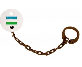 Attache-tetine Drapeau Ouzbékistan couleur Marron