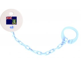 Attache-sucette Drapeau Les iles vierges couleur Bleu ciel