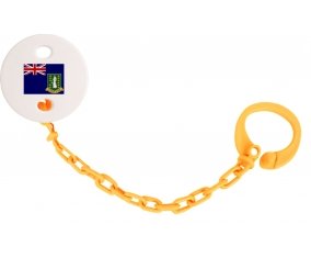 Attache-sucette Drapeau Les iles vierges couleur Orange
