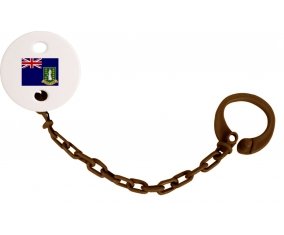 Attache-sucette Drapeau Les iles vierges couleur Marron