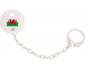 Attache-tetine Drapeau Pays de Galles couleur Blanc