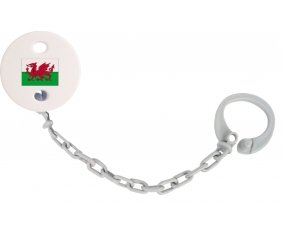 Attache-tetine Drapeau Pays de Galles couleur Grise