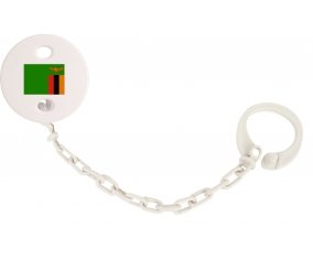 Attache-tetine Drapeau Zambie couleur Blanc