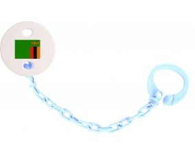 Attache-tetine Drapeau Zambie couleur Bleu ciel