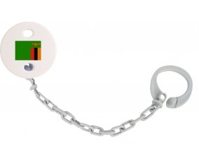 Attache-tetine Drapeau Zambie couleur Grise