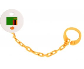 Attache-tetine Drapeau Zambie couleur Orange
