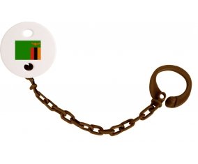 Attache-tetine Drapeau Zambie couleur Marron