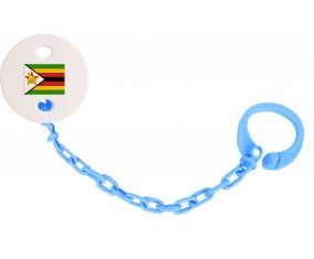 Attache-sucette Drapeau Zimbabwe couleur Bleu turquoise
