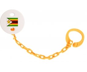 Attache-sucette Drapeau Zimbabwe couleur Orange