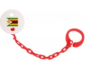 Attache-sucette Drapeau Zimbabwe couleur Rouge