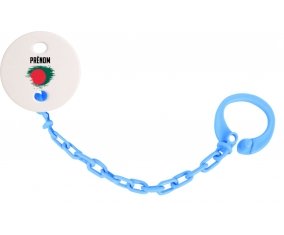 Attache-tétine Drapeau effet pinceau Bangladesh avec prénom couleur Bleu turquoise