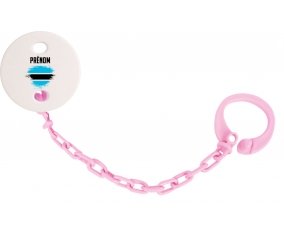 Attache-sucette Drapeau effet pinceau Bostwana avec prénom couleur Rose clair