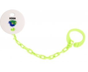 Attache-tetine Drapeau effet pinceau L'île de noël avec prénom couleur Verte