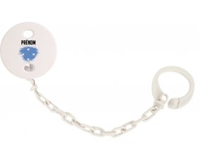 Attache-tetine Drapeau effet pinceau États fédérés de Micronésie avec prénom couleur Blanc