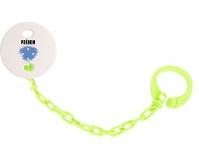 Attache-tetine Drapeau effet pinceau États fédérés de Micronésie avec prénom couleur Verte