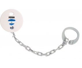 Attache-tétine Drapeau effet pinceau Nicaragua avec prénom couleur Grise