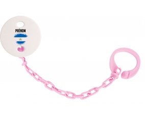 Attache-tétine Drapeau effet pinceau Nicaragua avec prénom couleur Rose clair