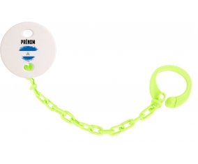 Attache-tétine Drapeau effet pinceau Nicaragua avec prénom couleur Verte