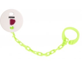Attache-sucette Drapeau effet pinceau Qatar avec prénom couleur Verte