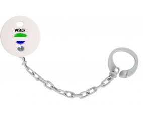 Attache-sucette Drapeau effet pinceau Sierra Leone avec prénom couleur Grise