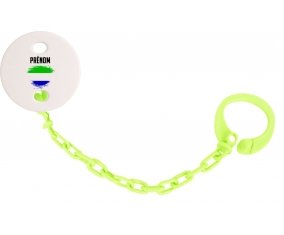 Attache-sucette Drapeau effet pinceau Sierra Leone avec prénom couleur Verte