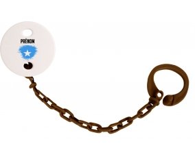 Attache-sucette Drapeau effet pinceau Somalie avec prénom couleur Marron