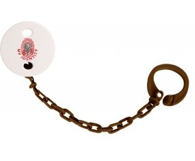Attache-tétine Empreinte My Identity Albanie couleur Marron