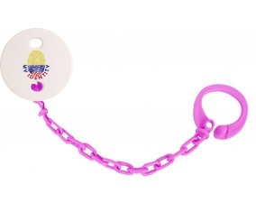 Attache-tetine Empreinte My Identity Colombie couleur Rose fuschia