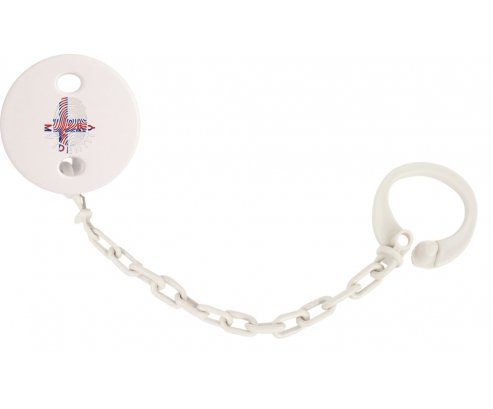 Attache-tetine Empreinte My Identity Îles Féroé couleur Blanc