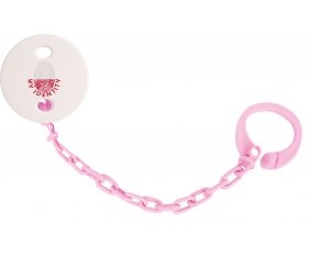 Attache-tétine Empreinte My Identity Pologne couleur Rose clair