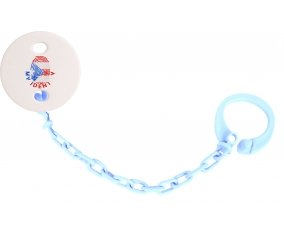 Attache-sucette Empreinte My Identity Porto Rico couleur Bleu ciel